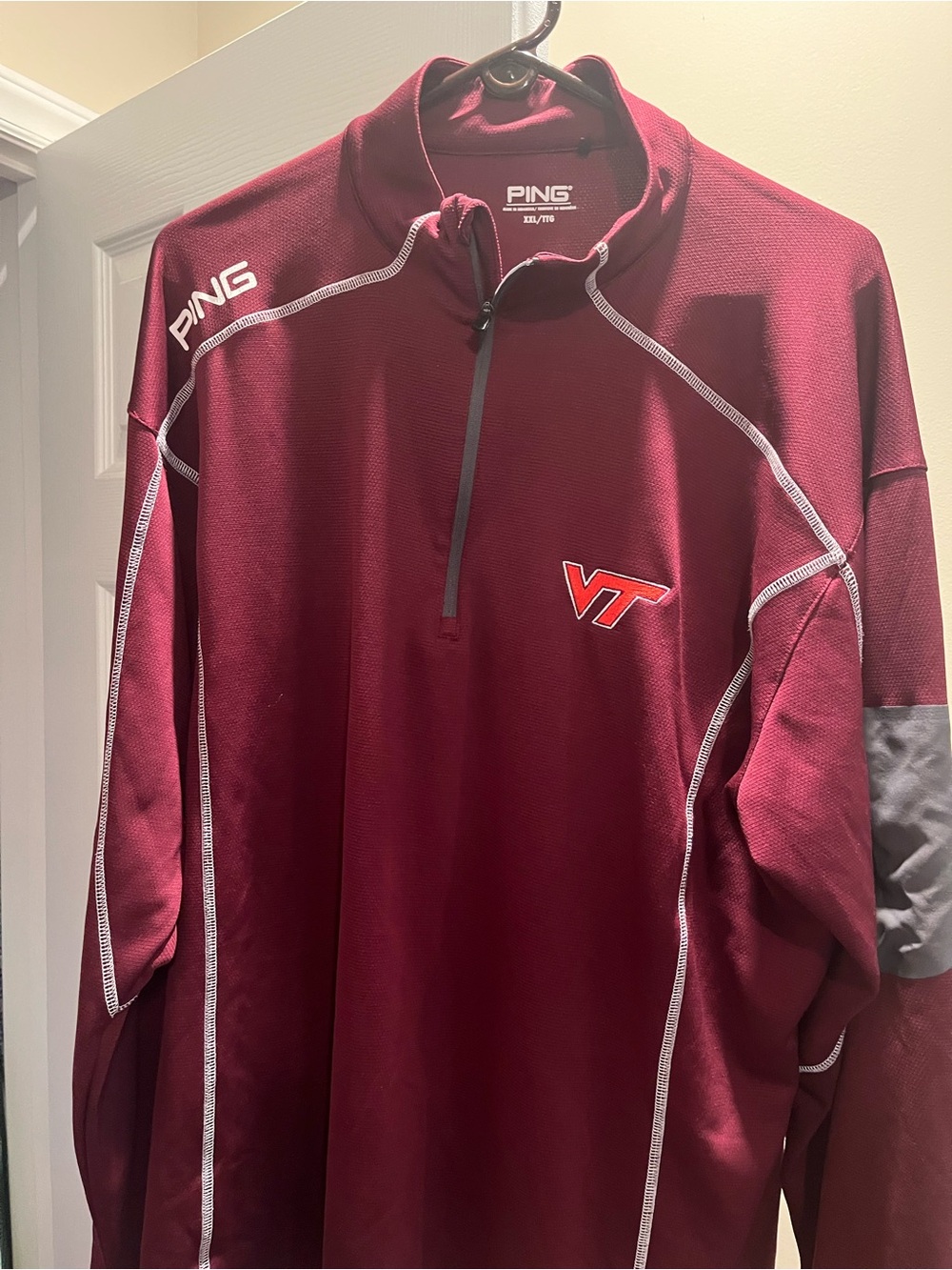 Ping Men’s Maroon 1/4-Zip  with VT Logo